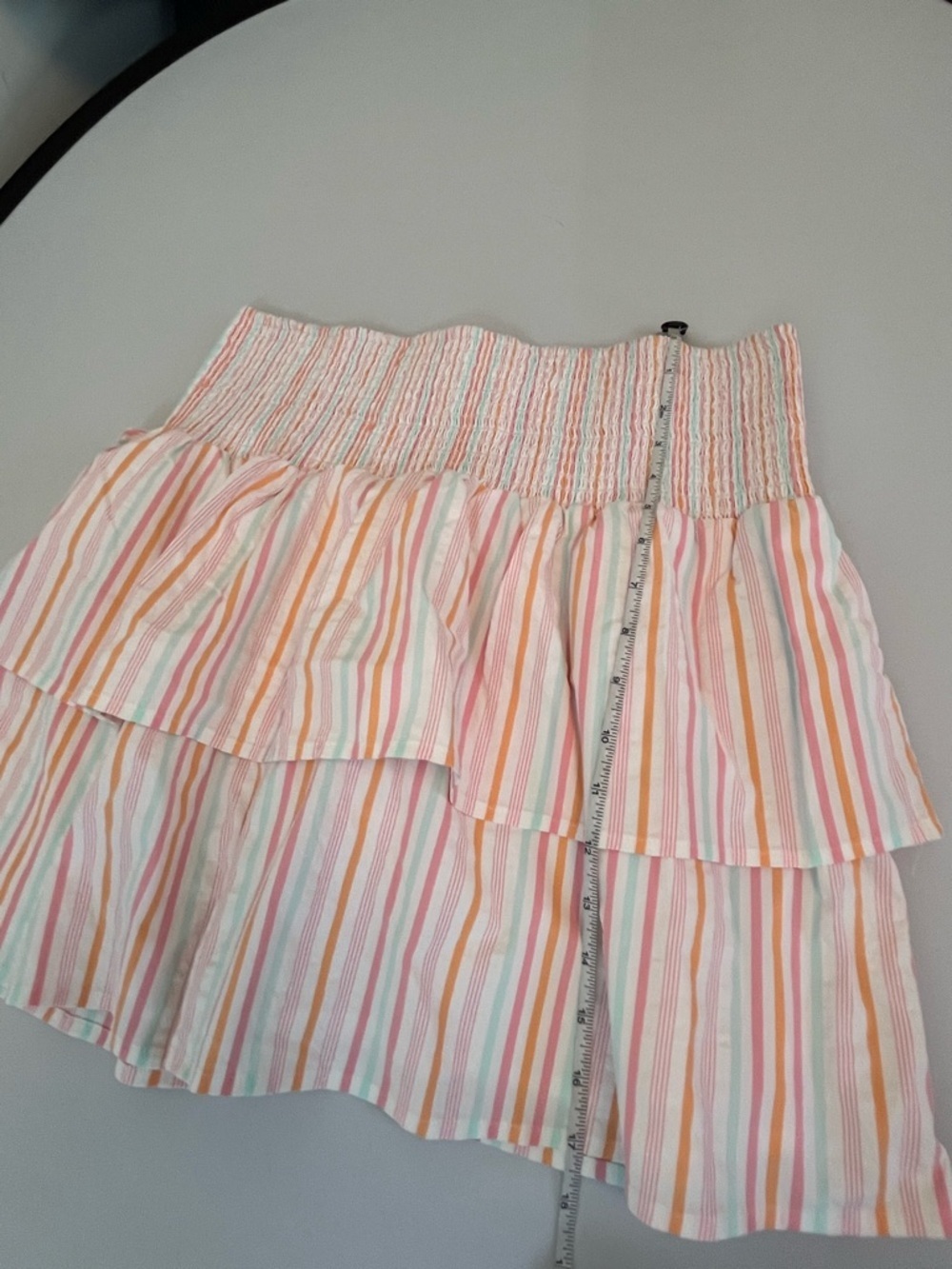 Vineyard Vines Pastel Multi-Stripe Tiered Harbor Smocked Mini Skirt Size Large - Picture 5 of 10